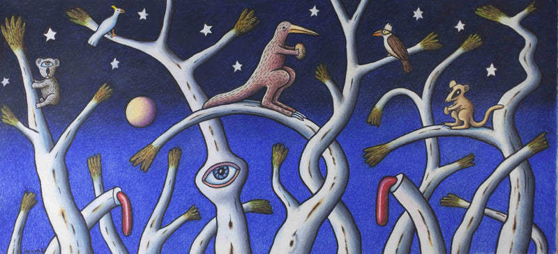 gumscape with creatures limited edition fine art print Reg Mombassa Store 