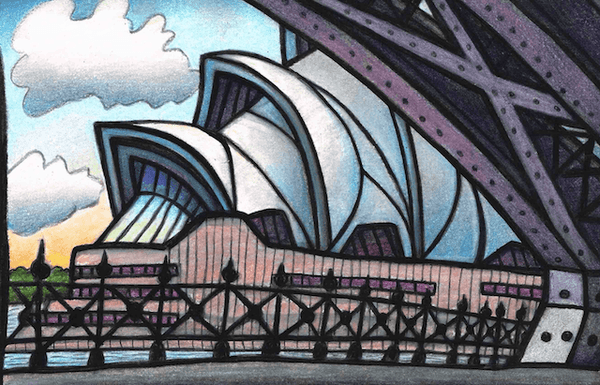 Opera House from Dawes Point limited edition fine art print Reg Mombassa Store 